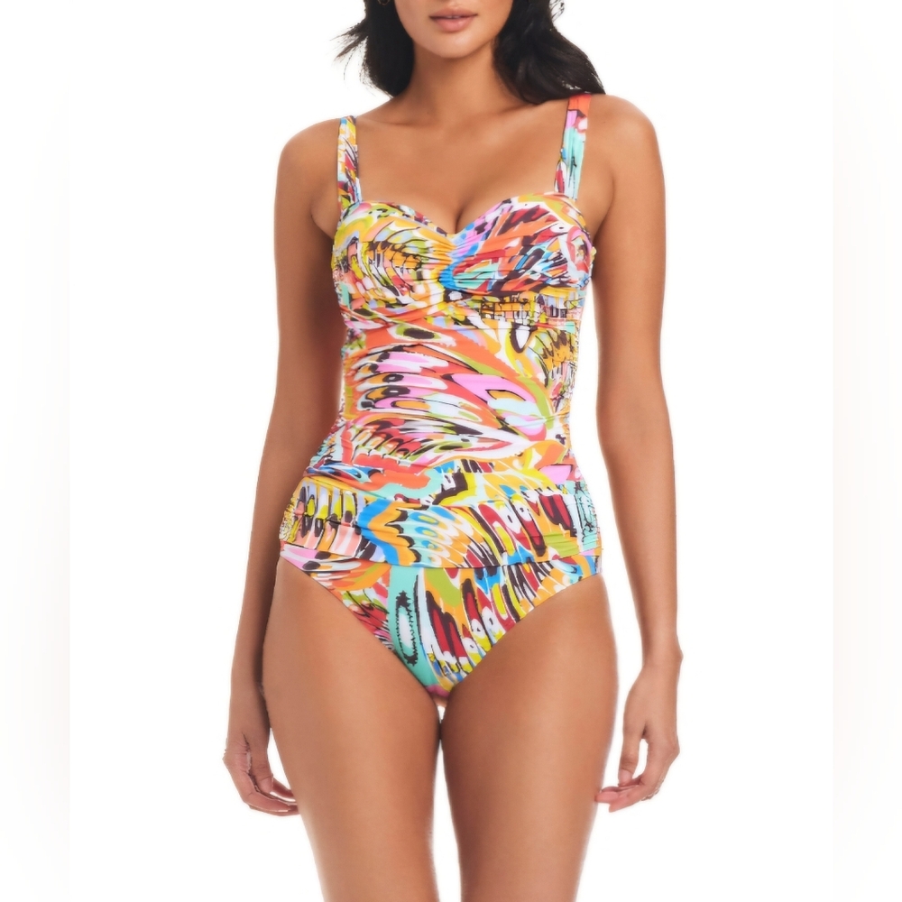 Bleu by Rod Beattie Women's Break the Mold Shirred One-Piece Swimsuit -  12 & 14